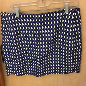 Printed, lined knit mini skirt